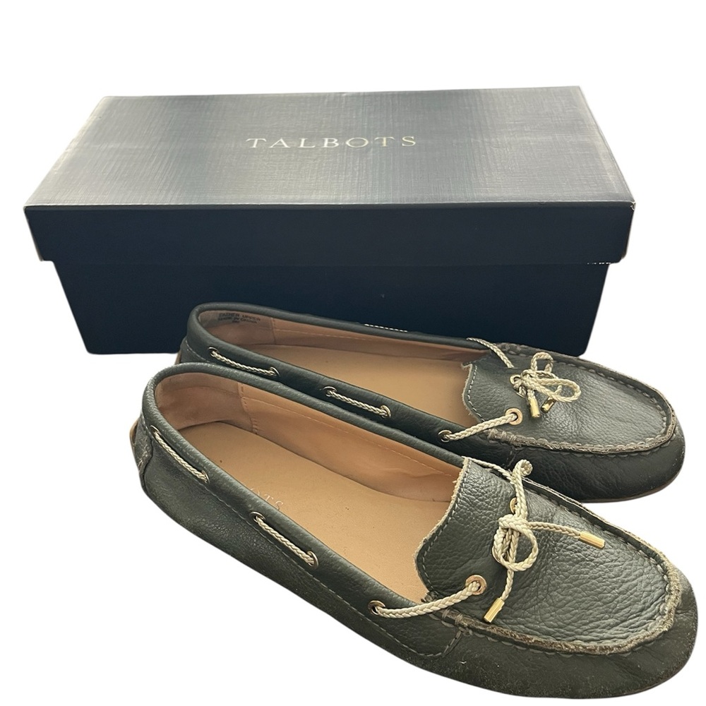 Talbots Driving Moccasins Loafer Shoes Dark Green Women’s Size 8 Leather